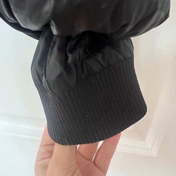 MINT Coach Down Short Puffer Jet Black Glossy Logo Warm Jacket XS - Picture 5 of 16